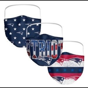 NWT New England Patriots 3 Pack Face Mask 485